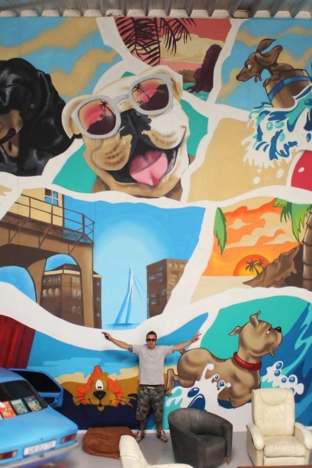 Mural Holiday Dogs 50m2 - BatArtworks