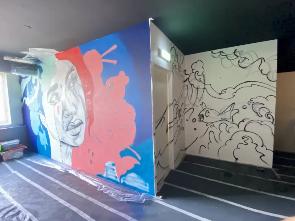 Asian portrait mural BatArtworks