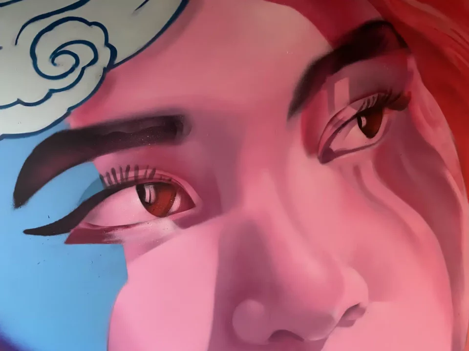 Asian portrait mural BatArtworks