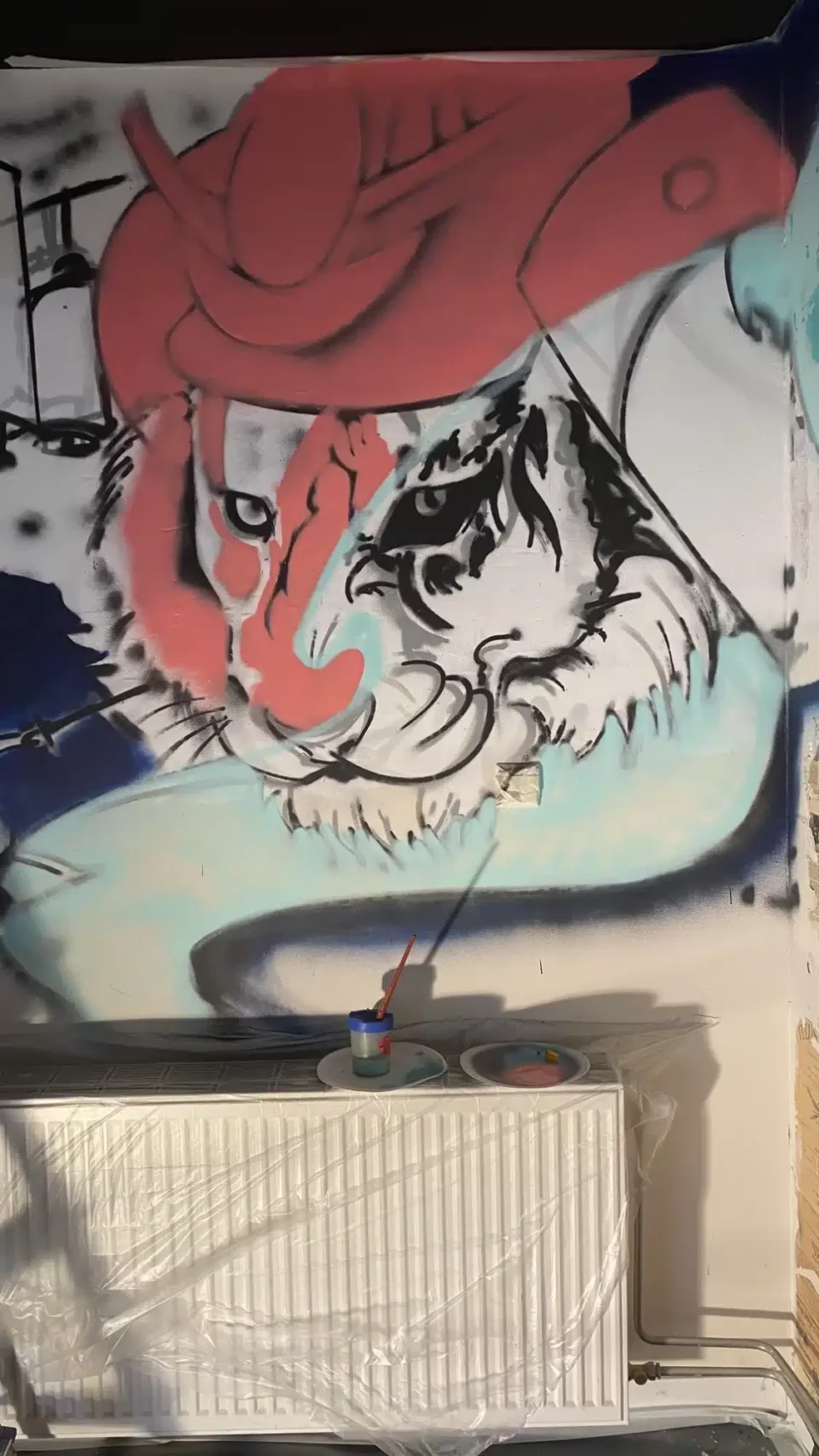 Asian portrait mural BatArtworks