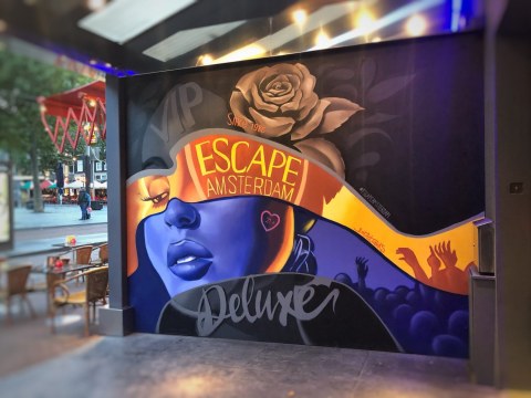 nightclub paintings Escape Amsterdam outdoor mural