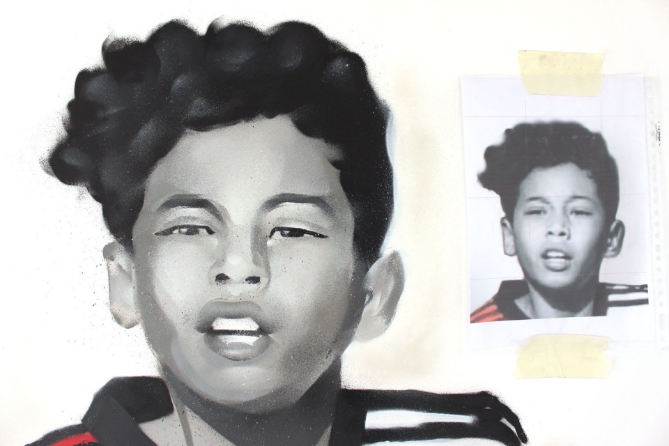 Jaden de Guzman voetbal muurschildering