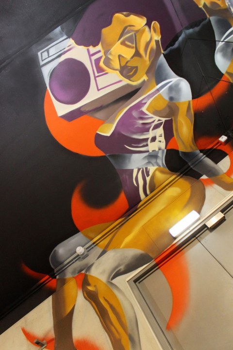 nightclub paintings plafond schildering R&B area Escape Amsterdam