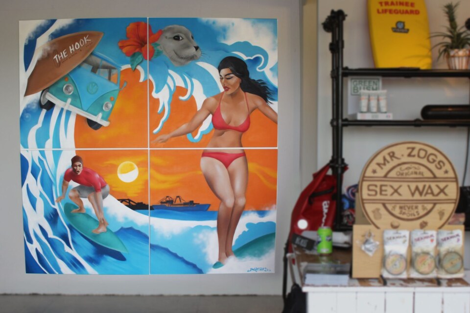 Art panelen surfshop The Hook