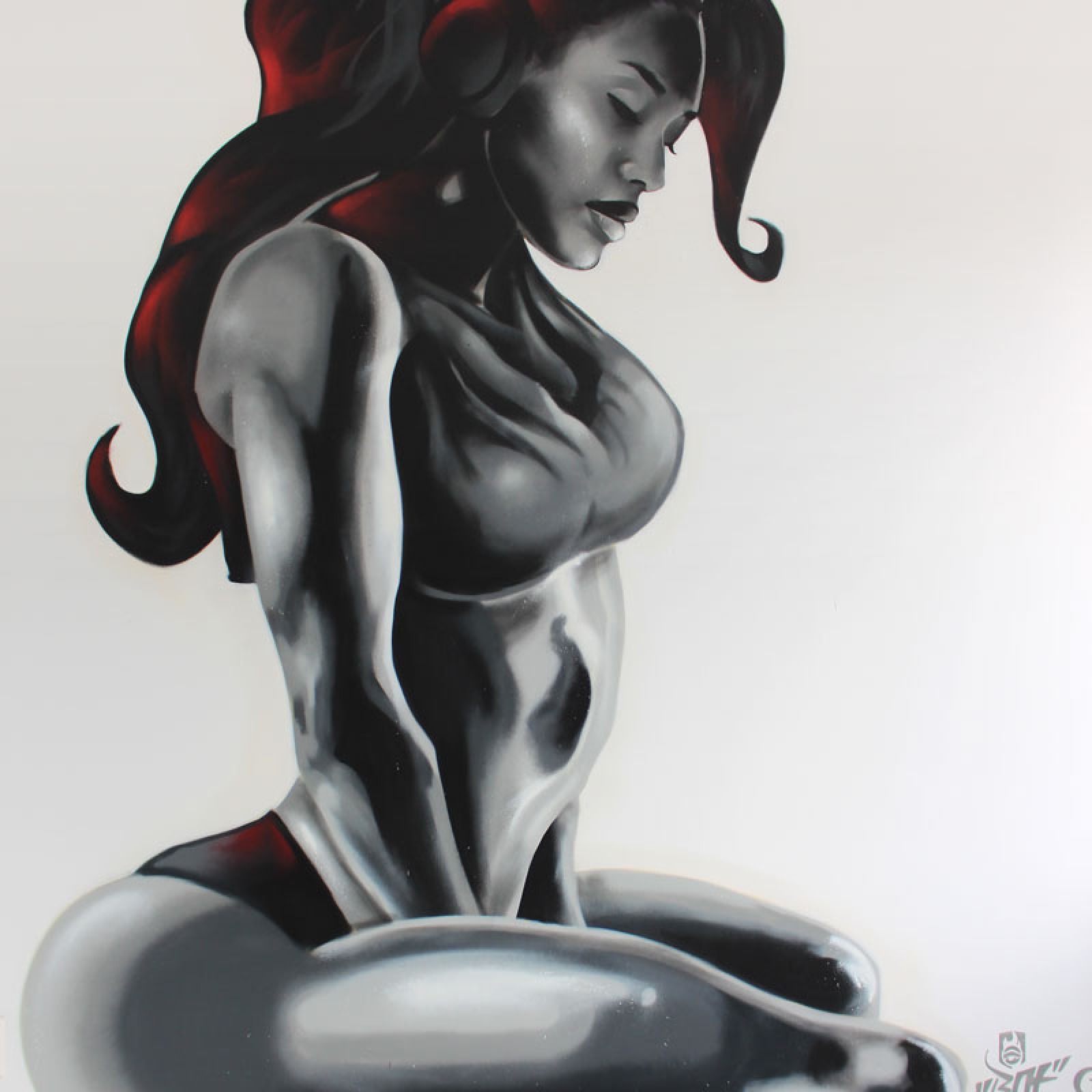 Bedroom mural Curvy girl BatArtworks