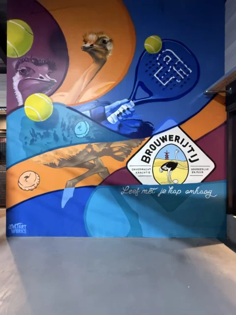 Brouwerij ‘t IJ x Padelfabriek mural - BatArtworks