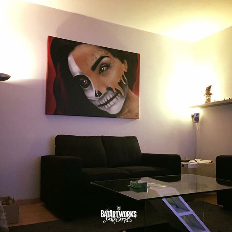 Graffiti canvas Melted Skull