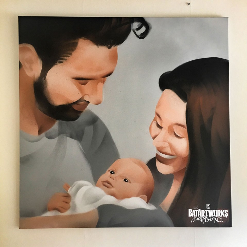 graffiti portrait family batartworks