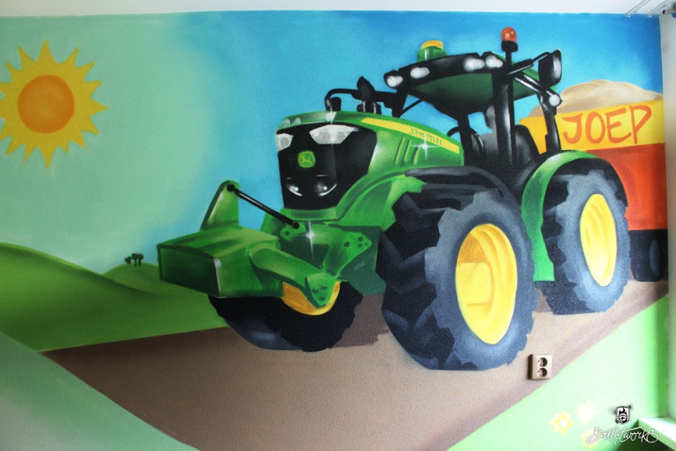 John Deere kinderkamer muurschildering