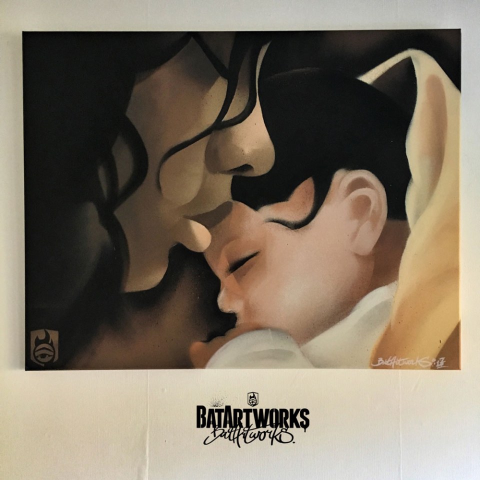 mother & baby graffiti portrait