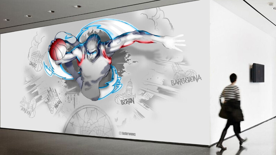 Nike EHQ Basketball mural