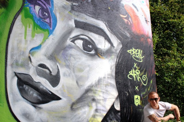'Audrey Hepburn' - street art with spraycans