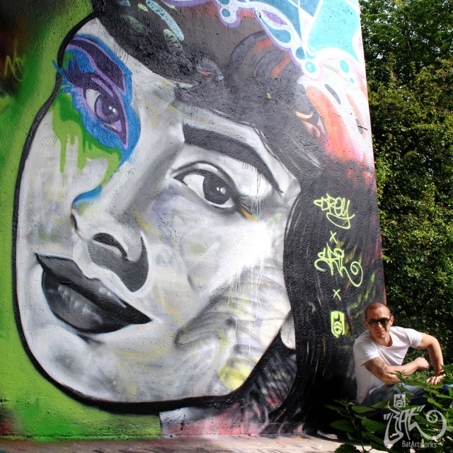 'Audrey Hepburn' - street art with spraycans