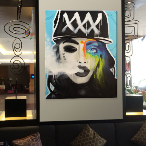 FOR SALE 'Mokums Badass' - Mixed media on canvas